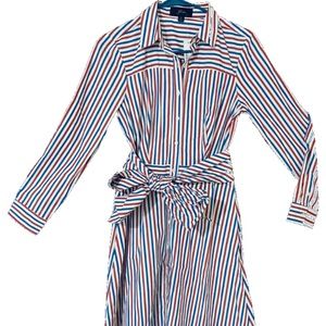 J. Crew Striped Button Down Shirt Dress Sz 0